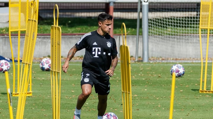 Coutinho en un entrenamiento con el Bayern