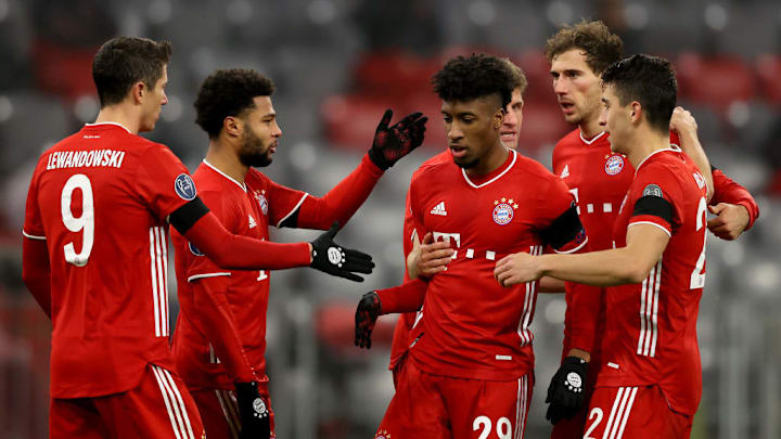 Kingsley Coman, Serge Gnabry, Robert Lewandowski, Marc Roca