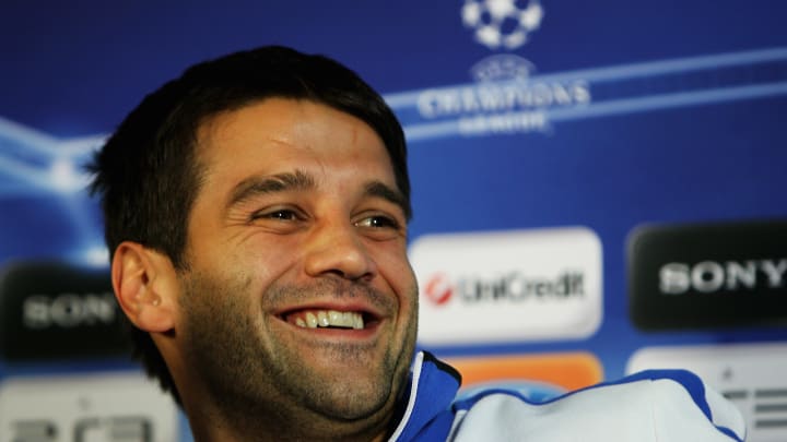 Cristian Chivu, le sourire aux lèvres en marge d'une rencontre en Ligue des Champions en 2010