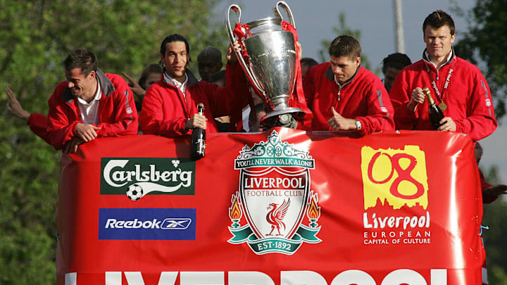 (FILES) Liverpool players (L-R) Jamie Ca