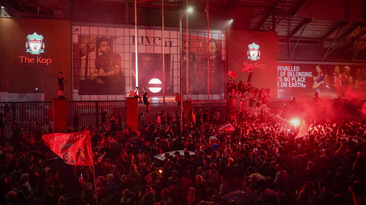 Around 5,000 Liverpool fans travelled to Anfield to celebrate