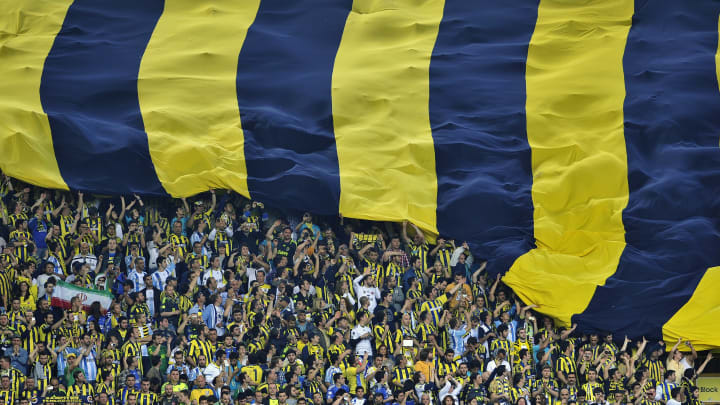 Fenerbahce's supporters unveil a giant f Fenerbahce's supporters unveil a giant f