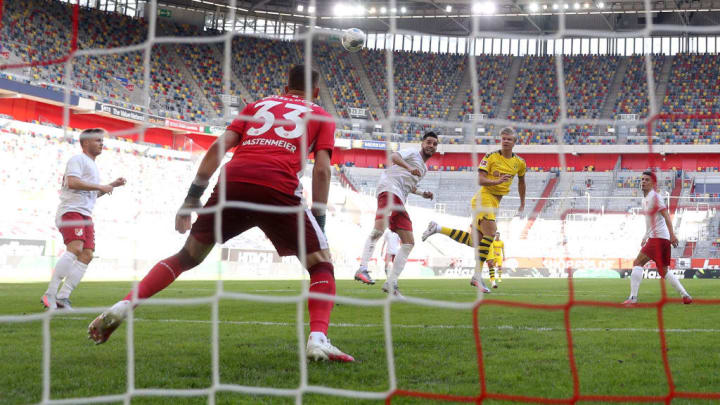 Erling Haaland scores the winner for Borussia Dortmund.