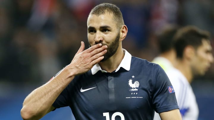 Karim Benzerma lors de son dernier match avec les Bleus. Karim Benzerma lors de son dernier match avec les Bleus.