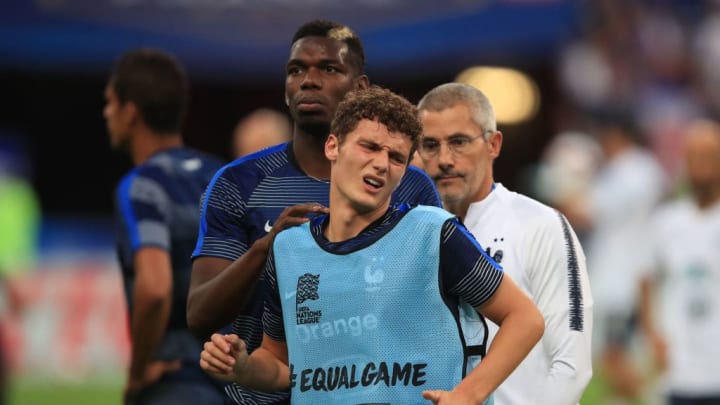 Pogba et Pavard, avant un match contre les Pays-Bas en Ligue des Nations, en 2019.