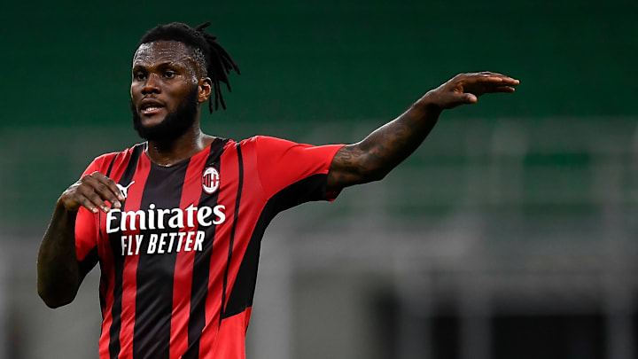 Franck Kessie of AC Milan gestures during the Serie A... Franck Kessie of AC Milan gestures during the Serie A...