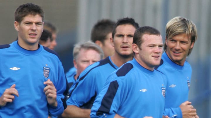 (From L) England's midfielders Steven Ge (From L) England's midfielders Steven Ge
