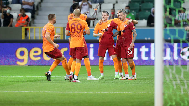 Galatasaray oyuncularının gol sevinci Galatasaray oyuncularının gol sevinci