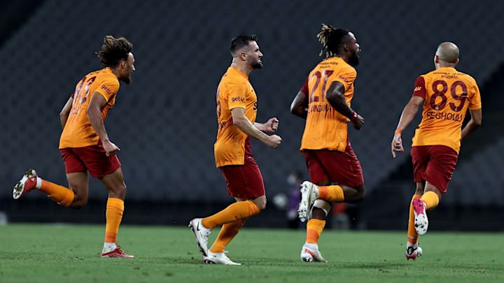 Galatasaray oyuncularının gol sevinci Galatasaray oyuncularının gol sevinci
