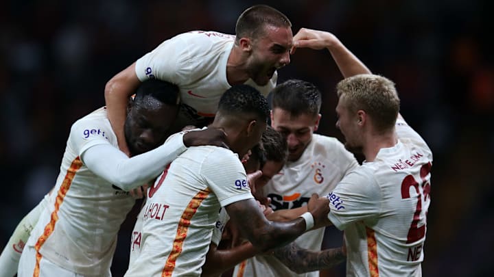 Galatasaray oyuncularının gol sevinci Galatasaray oyuncularının gol sevinci