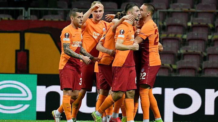 Galatasaray oyuncularının gol sevinci Galatasaray oyuncularının gol sevinci