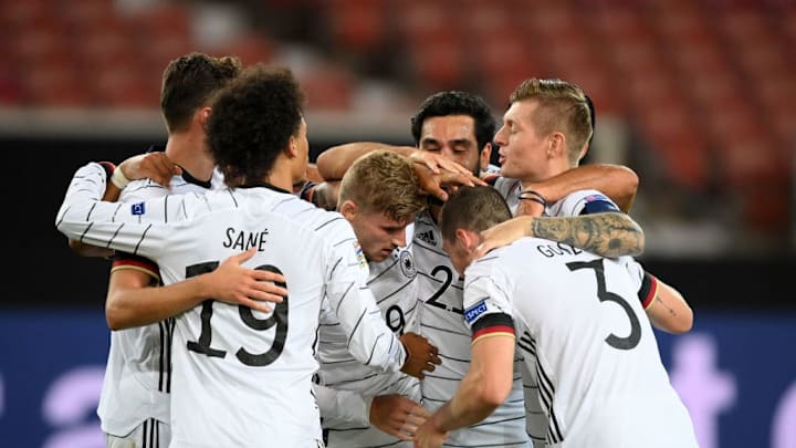 La selección alemana celebra un gol