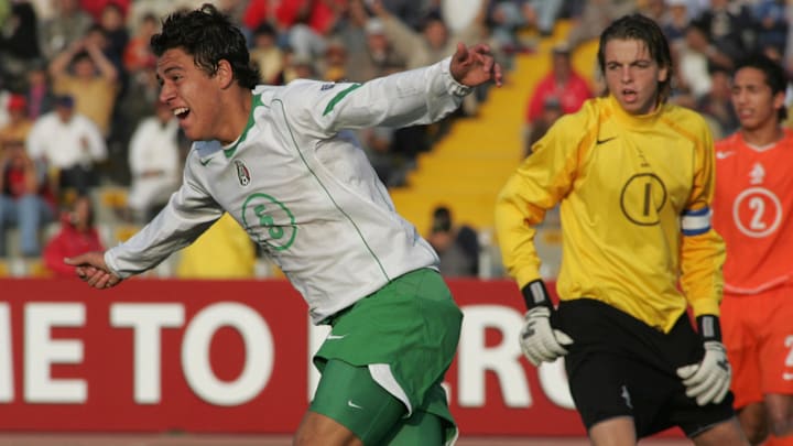 Hector Moreno from Mexico celebrates his