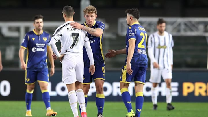 Uno scatto del finale di Hellas-Juventus 