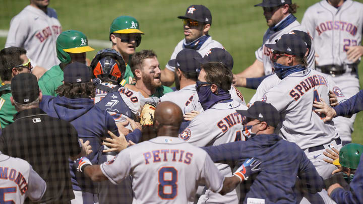 Houston Astros and Oakland A's "brawl."