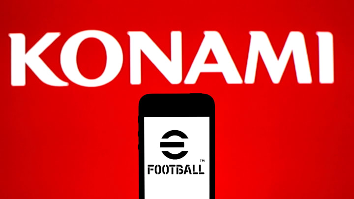 Ilustrasi logo Konami dan eFootball