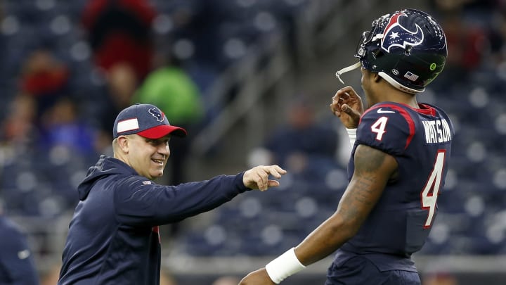 Houston Texans coach Bill O'Brien with Deshaun Watson