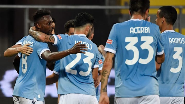 Jean Daniel Akpa Akpro of SS Lazio celebrates with team...