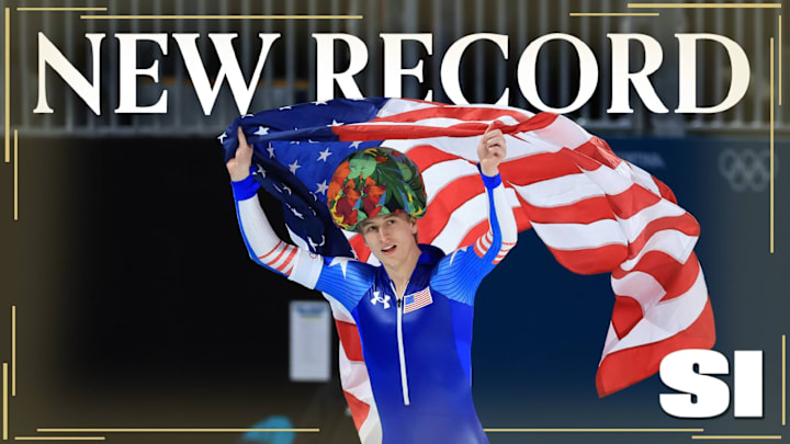 Jordan Stolz Sets ANOTHER Olympic Record Jordan Stolz Sets ANOTHER Olympic Record