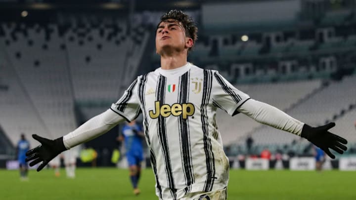 Un'esultanza di Dybala