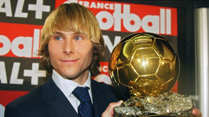 Juventus midfielder Pavel Nedved poses, 