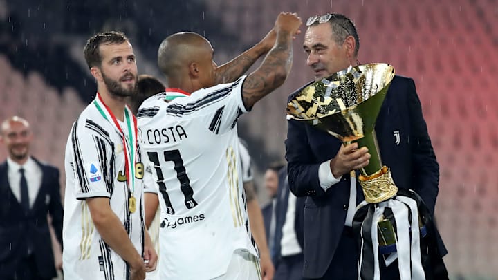 Miralem Pjanic, Douglas Costa, dan Maurizio Sarri