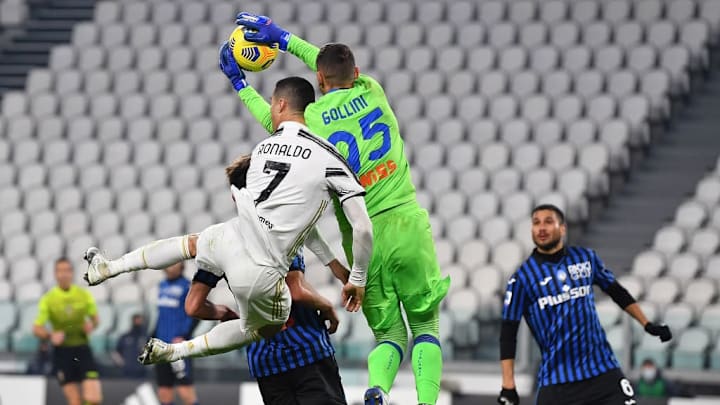 Gollini lors de sa sortie sur Ronaldo à la 90e minute. 