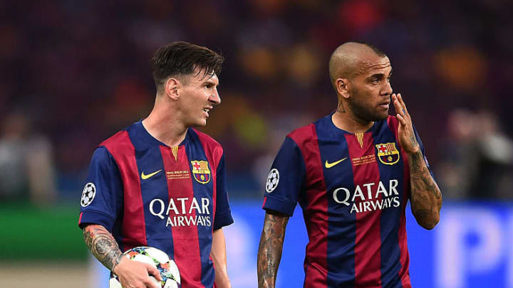 Juventus v FC Barcelona  - UEFA Champions League Final - Dani Alves junto a Messi.