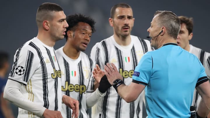 Merih Demiral, Bjorn Kuipers, Leonardo Bonucci, Juan Cuadrado, Federico Chiesa