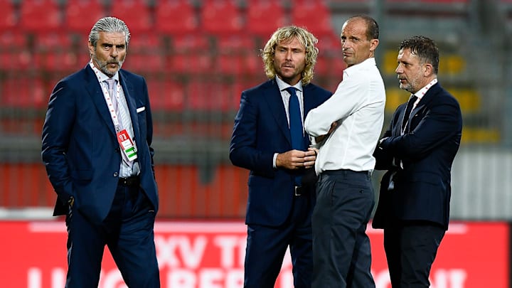 Maurizio Arrivabene, Pavel Nedved, Massimiliano Allegri, Federico Cherubini