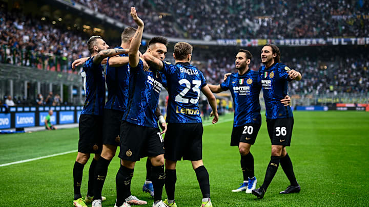 L'esultanza dell'Inter dopo la rete di Lautaro 