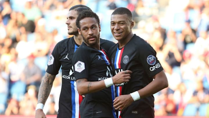 Neymar, Kylian Mbappé et Mauro Icardi lors de la démonstration face au Havre