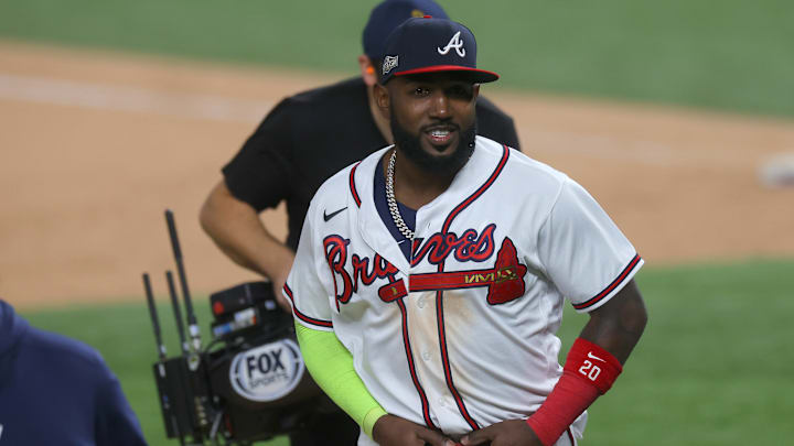 Ozuna tiene tres cuadrangulares con los Bravos en la postemporada de 2020 hasta los juegos de este viernes