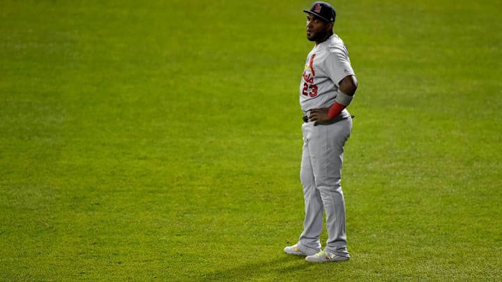 St. Louis Cardinals outfielder Marcell Ozuna during Game 4 of the 2019 NLCS at Nationals Park