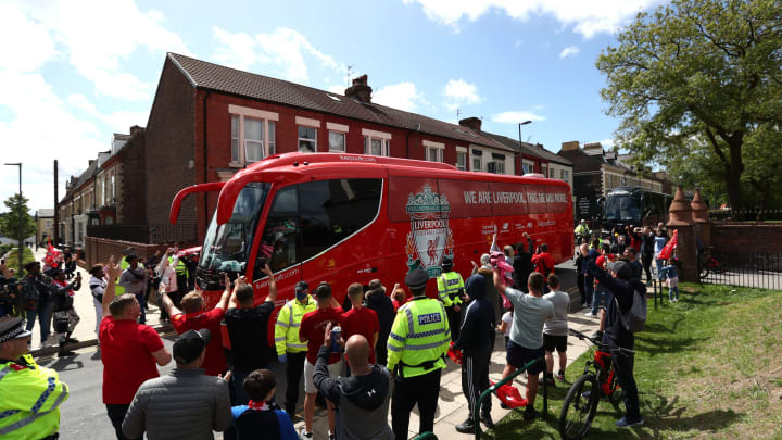 Liverpool's team bus has been stopped 