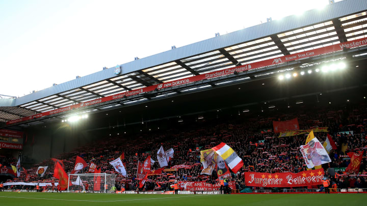 The Kop is renowned for its electric atmosphere prior to the game The Kop is renowned for its electric atmosphere prior to the game