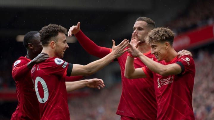Diogo Jota, Naby Keïta, Kostas Tsimikas, Jordan Henderson - Soccer Player Diogo Jota, Naby Keïta, Kostas Tsimikas, Jordan Henderson - Soccer Player