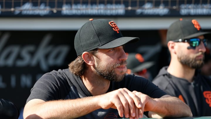 Madison Bumgarner in the dugout