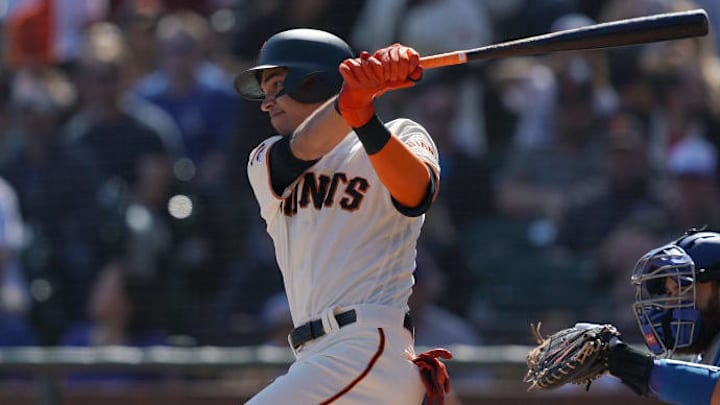 Mauricio Dubon during a 2019 game against the Dodgers.
