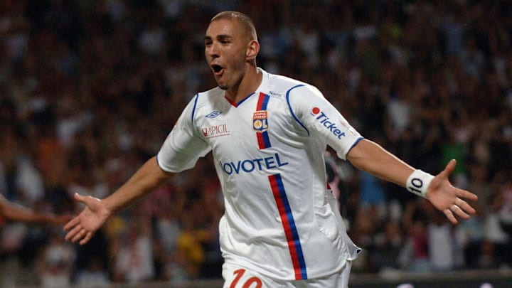 Lyon's french forward Karim Benzema cele