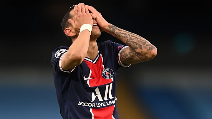 Angel Di Maria a été exclu au match retour face à Manchester City. Angel Di Maria a été exclu au match retour face à Manchester City.