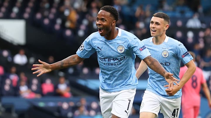 Sterling celebrando su gol ante el Real Madrid