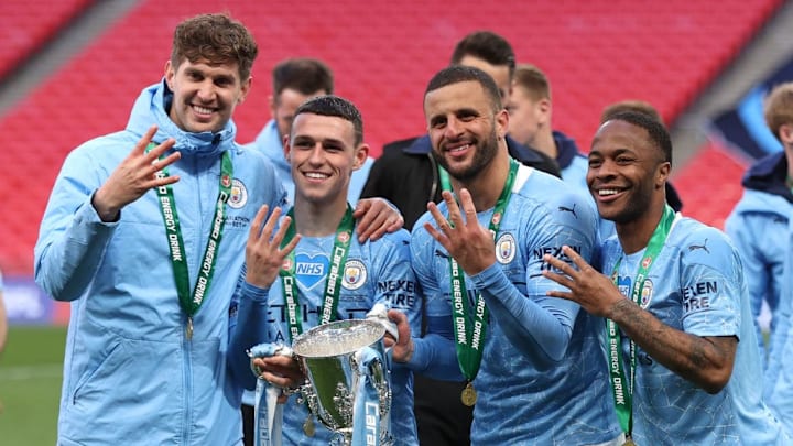 hn Stones, Phil Foden, Kyle Walker, Raheem Sterling