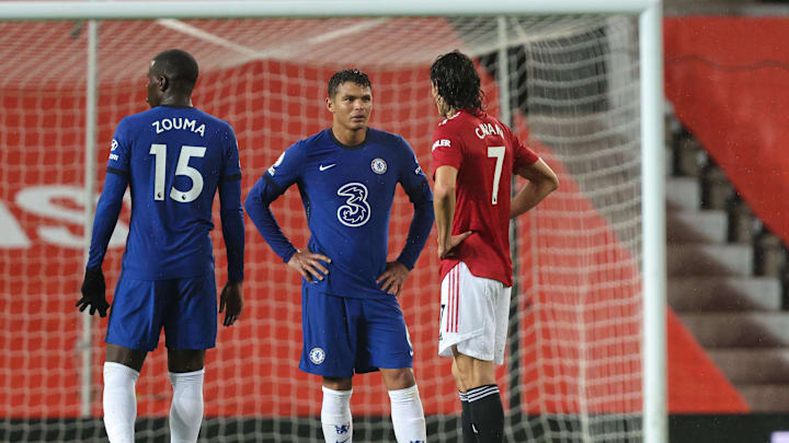 Thiago Silva di pertandingan vs Manchester United