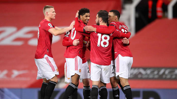 Edinson Cavani, Scott McTominay, Marcus Rashford, Bruno Fernandes, Mason Greenwood