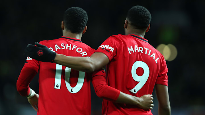 Duo penyerang Manchester United, Marcus Rashford dan Anthony Martial