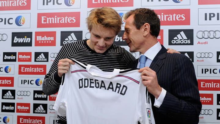 Martin Odegaard was officially unveiled as a Real Madrid player at 16 -years-old