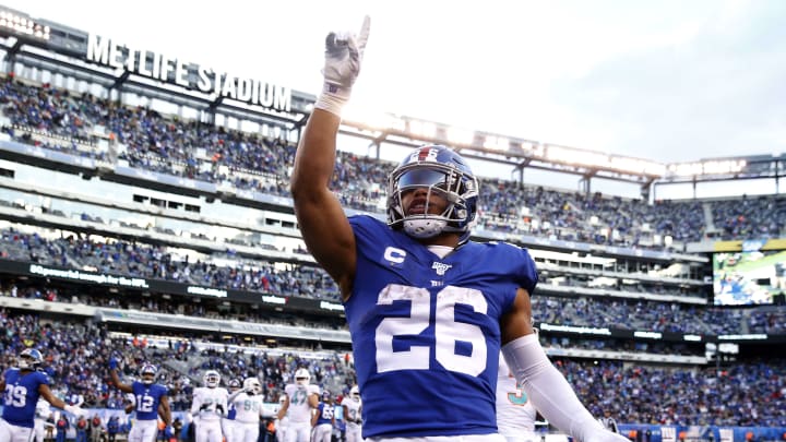 Saquon Barkley rushing and receiving yard projections for 2020 NFL season make him one of the top-ranked RBs by the odds. Saquon Barkley rushing and receiving yard projections for 2020 NFL season make him one of the top-ranked RBs by the odds.