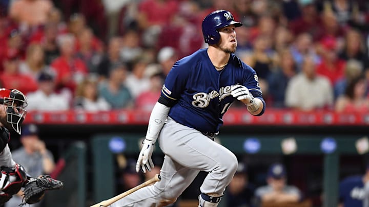 CINCINNATI, OH - SEPTEMBER 24: Yasmani Grandal #10 of the Milwaukee Brewers bats against the Cincinnati Reds at Great American Ball Park on September 24, 2019 in Cincinnati, Ohio. (Photo by Jamie Sabau/Getty Images) CINCINNATI, OH - SEPTEMBER 24: Yasmani Grandal #10 of the Milwaukee Brewers bats against the Cincinnati Reds at Great American Ball Park on September 24, 2019 in Cincinnati, Ohio. (Photo by Jamie Sabau/Getty Images)