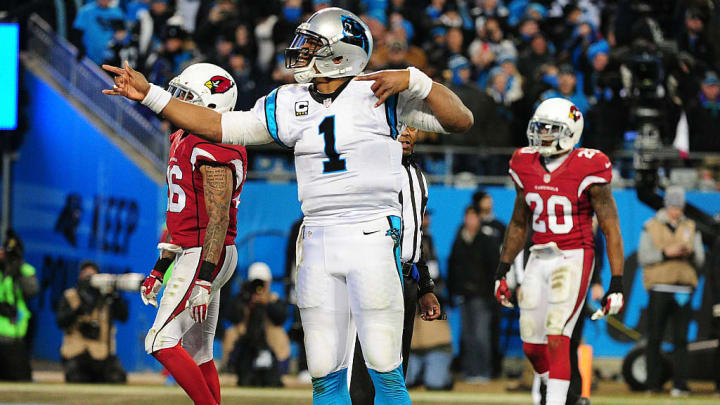Panthers QB Cam Newton after recording a first down in the 2016 NFC Championship Game